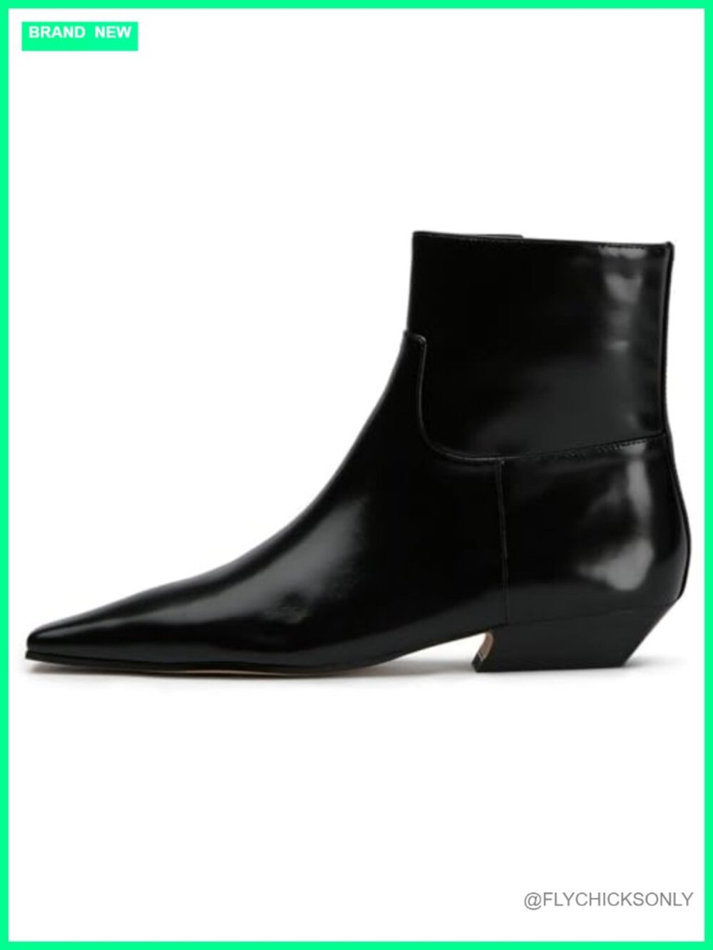 Women Square Toe Ankle Boots Synthetic Low Heel Side Zip Booties
